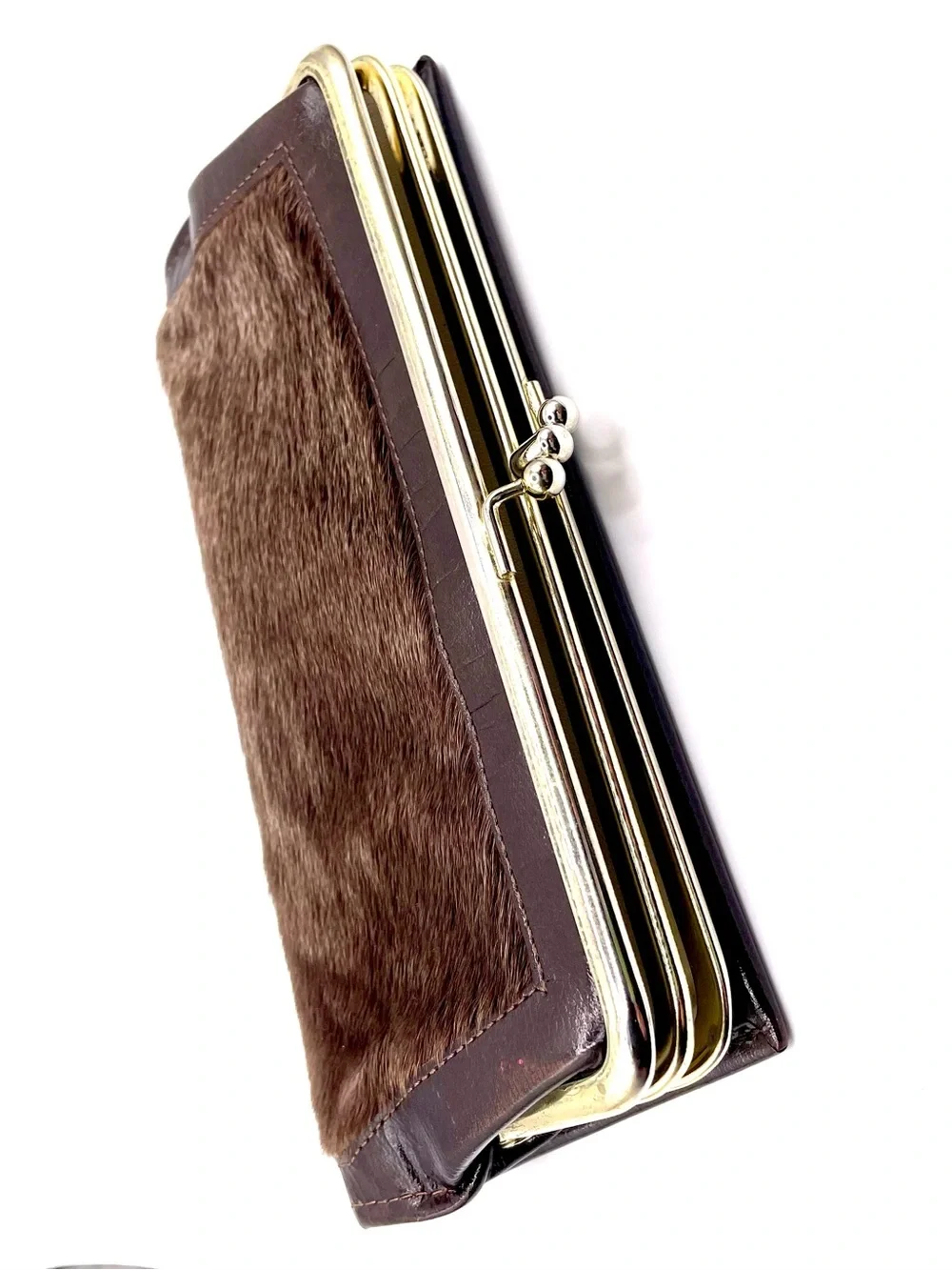 Godfred & Associates Brown Seal Fur, Leather Wallet